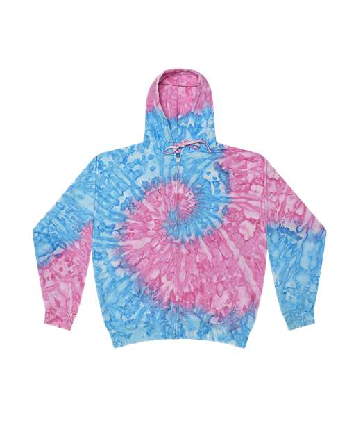 Tie-Dyed Full-Zip Hooded Sweatshirt