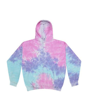 Tie-Dyed Full-Zip Hooded Sweatshirt