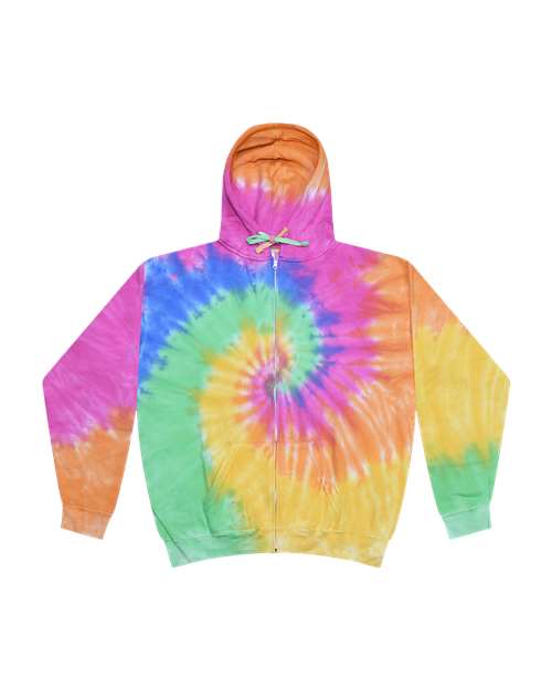 Tie-Dyed Full-Zip Hooded Sweatshirt