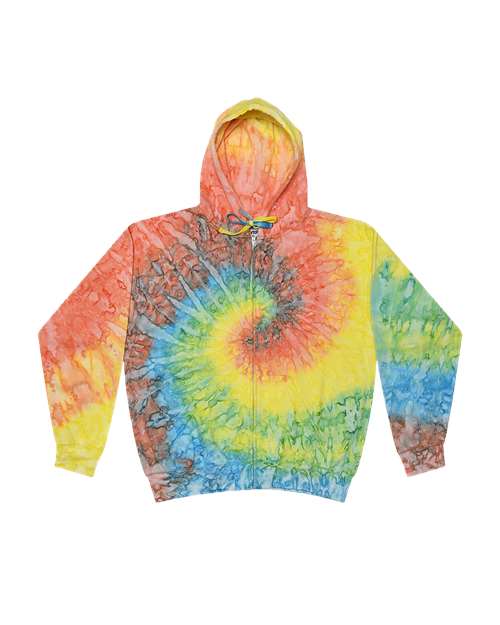 Tie-Dyed Full-Zip Hooded Sweatshirt